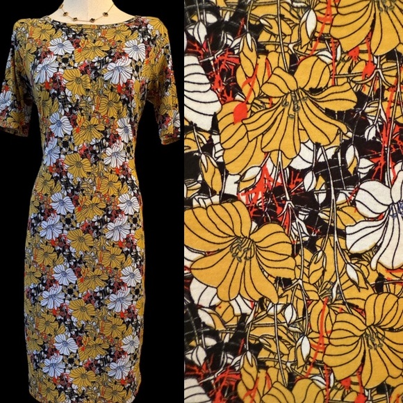 Lularoe Julia Dress Floral Vintage Vibes Print Size Medium - Picture 1 of 11